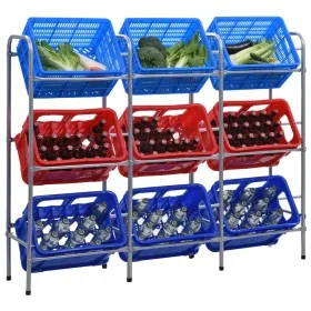 Estantería almacenaje para 9 cajas acero plateado 145x33x116 cm by vidaXL, Industrial shelving - Ref: Foro24-285214, Price: 6...