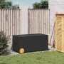 Garten-Aufbewahrungsbox mit schwarzen Rattan-Synthetikrädern, 190 Liter. von , Aufbewahrungsboxen für den Außenbereich - Ref:...