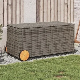 Caja de almacenaje jardín con ruedas ratán sintético gris 190L by , Outdoor storage boxes - Ref: Foro24-365326, Price: 101,40...