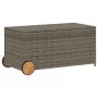 Garten-Aufbewahrungsbox mit Rädern aus grauem synthetischem Rattan, 190 Liter. von , Aufbewahrungsboxen für den Außenbereich ...