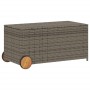 Garten-Aufbewahrungsbox mit Rädern aus grauem synthetischem Rattan, 190 Liter. von , Aufbewahrungsboxen für den Außenbereich ...