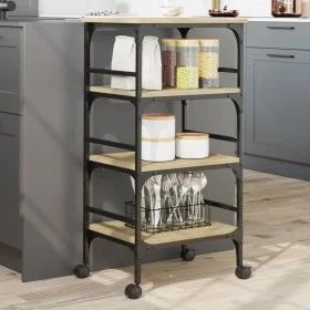 Carrito de cocina madera ingeniería roble Sonoma 45x35x89,5 cm by , Kitchen and dining carts - Ref: Foro24-842327, Price: 66,...