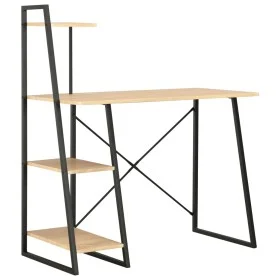 Schreibtisch mit Regalen aus Eiche und Schwarz, 102 x 50 x 117 cm von vidaXL, Schreibtische - Ref: Foro24-20284, Preis: 82,45...