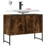 Armario lavabo baño madera ingeniería roble ahumado 80x33x60 cm de , Tocadores de baño - Ref: Foro24-842463, Precio: 62,04 €,...