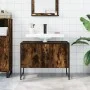 Armario lavabo baño madera ingeniería roble ahumado 80x33x60 cm de , Tocadores de baño - Ref: Foro24-842463, Precio: 62,04 €,...