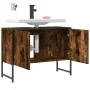 Waschbeckenunterschrank aus geräucherter Eichen-Ingenieurholz 80x33x60 cm. von , Badezimmerwaschtische - Ref: Foro24-842463, ...