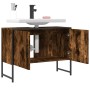 Waschbeckenunterschrank aus geräucherter Eichen-Ingenieurholz 80x33x60 cm. von , Badezimmerwaschtische - Ref: Foro24-842463, ...