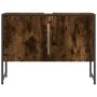 Armario lavabo baño madera ingeniería roble ahumado 80x33x60 cm de , Tocadores de baño - Ref: Foro24-842463, Precio: 62,04 €,...