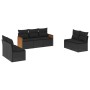 Garten-Essgruppe 7-teilig mit schwarzen Polstern aus synthetischem Rattan von , Gartensets - Ref: Foro24-3259955, Preis: 423,...