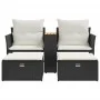 Sofá de jardín 2 plazas con toldo y taburetes ratán PE negro by , Outdoor sofas - Ref: Foro24-365803, Price: 288,73 €, Discou...