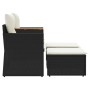 Sofá de jardín 2 plazas con toldo y taburetes ratán PE negro by , Outdoor sofas - Ref: Foro24-365803, Price: 252,32 €, Discou...