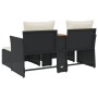 Gartensofa für 2 Personen mit Markise und Hockern aus schwarzem PE-Rattan. von , Outdoor-Sofas - Ref: Foro24-365803, Preis: 2...