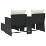 Sofá de jardín 2 plazas con toldo y taburetes ratán PE negro by , Outdoor sofas - Ref: Foro24-365803, Price: 288,73 €, Discou...