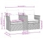 Sofá de jardín 2 plazas con toldo y taburetes ratán PE negro by , Outdoor sofas - Ref: Foro24-365803, Price: 252,32 €, Discou...