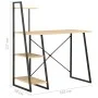 Schreibtisch mit Regalen aus Eiche und Schwarz, 102 x 50 x 117 cm von vidaXL, Schreibtische - Ref: Foro24-20284, Preis: 82,43...