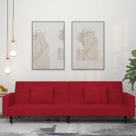Zweiplätziges Schlafsofa mit zwei roten Samtkissen. von , Sofas - Ref: Foro24-375820, Preis: 274,07 €, Rabatt: %