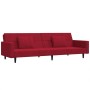 Sofá cama de 2 plazas con dos almohadas terciopelo rojo tinto by , Sofas - Ref: Foro24-375820, Price: 274,07 €, Discount: %