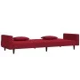 Sofá cama de 2 plazas con dos almohadas terciopelo rojo tinto by , Sofas - Ref: Foro24-375820, Price: 289,14 €, Discount: %