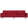 Sofá cama de 2 plazas con dos almohadas terciopelo rojo tinto by , Sofas - Ref: Foro24-375820, Price: 274,07 €, Discount: %