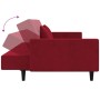 Sofá cama de 2 plazas con dos almohadas terciopelo rojo tinto by , Sofas - Ref: Foro24-375820, Price: 274,07 €, Discount: %