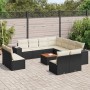 Set de sofás de jardín 12 piezas cojines ratán sintético negro de , Conjuntos de jardín - Ref: Foro24-3225503, Precio: 611,52 €
