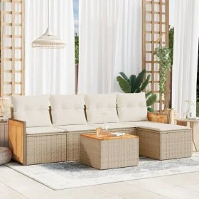 Juego de sofás jardín con cojines 6 pzas ratán sintético beige by , Garden sets - Ref: Foro24-3260007, Price: 416,57 €, Disco...