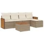 Juego de sofás jardín con cojines 6 pzas ratán sintético beige by , Garden sets - Ref: Foro24-3260007, Price: 416,57 €, Disco...