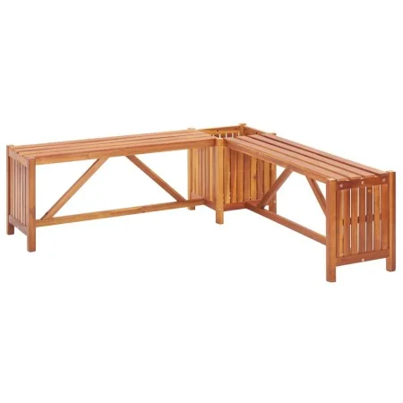 Banco de jardín con 2 jardineras acacia maciza 117x117x40 cm de vidaXL, Bancos de jardín - Ref: Foro24-46345, Precio: 95,12 €...