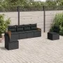 Set de sofás de jardín 6 piezas y cojines ratán sintético negro by , Garden sets - Ref: Foro24-3259941, Price: 368,11 €, Disc...