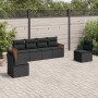 Set de sofás de jardín 6 piezas y cojines ratán sintético negro by , Garden sets - Ref: Foro24-3259941, Price: 358,84 €, Disc...