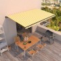 Toldo retráctil manual amarillo y blanco 500x300 cm by , Awnings - Ref: Foro24-3069138, Price: 446,78 €, Discount: %