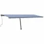 Toldo manual retráctil con luz LED azul y blanco 600x350 cm de , Toldos - Ref: Foro24-3069881, Precio: 713,91 €, Descuento: %