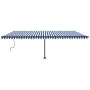 Toldo manual retráctil con luz LED azul y blanco 600x350 cm de , Toldos - Ref: Foro24-3069881, Precio: 713,91 €, Descuento: %