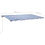 Toldo manual retráctil con luz LED azul y blanco 600x350 cm by , Awnings - Ref: Foro24-3069881, Price: 712,67 €, Discount: %