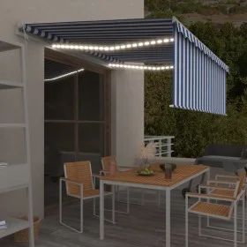 Automatische Markise mit LED-Beleuchtung und Windsensor in Blau und Weiß, 4x3m. von , Markisen - Ref: Foro24-3069311, Preis: ...