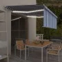 Toldo automático persiana LED sensor de viento azul blanco 4x3m by , Awnings - Ref: Foro24-3069311, Price: 647,33 €, Discount: %