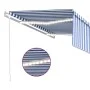Toldo automático persiana LED sensor de viento azul blanco 4x3m by , Awnings - Ref: Foro24-3069311, Price: 647,33 €, Discount: %