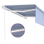 Toldo automático persiana LED sensor de viento azul blanco 4x3m by , Awnings - Ref: Foro24-3069311, Price: 663,31 €, Discount: %