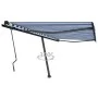 Toldo de pie retráctil manual azul y blanco 450x350 cm by , Awnings - Ref: Foro24-3069836, Price: 500,65 €, Discount: %