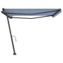 Manuell ausfahrbares Standmarkisentuch in Blau und Weiß, 450x350 cm. von , Markisen - Ref: Foro24-3069836, Preis: 527,02 €, R...