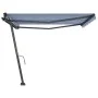 Toldo de pie retráctil manual azul y blanco 450x350 cm by , Awnings - Ref: Foro24-3069836, Price: 500,65 €, Discount: %