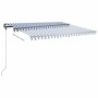 Manuell ausfahrbares Standmarkisentuch in Blau und Weiß, 450x350 cm. von , Markisen - Ref: Foro24-3069836, Preis: 527,02 €, R...