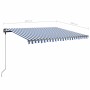 Manuell ausfahrbares Standmarkisentuch in Blau und Weiß, 450x350 cm. von , Markisen - Ref: Foro24-3069836, Preis: 527,02 €, R...