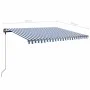 Toldo de pie retráctil manual azul y blanco 450x350 cm by , Awnings - Ref: Foro24-3069836, Price: 500,65 €, Discount: %