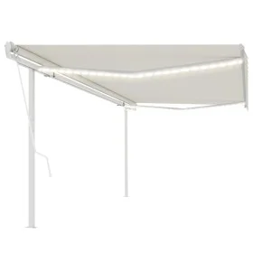 Toldo automático con LED y sensor de viento crema 5x3 m by , Awnings - Ref: Foro24-3069992, Price: 753,25 €, Discount: %