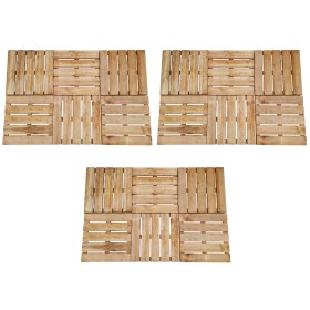 Baldosas de porche 18 unidades madera marrón 50x50 cm