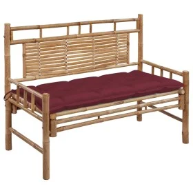 Banco de jardín con cojín bambú 120 cm by , garden benches - Ref: Foro24-3063900, Price: 134,96 €, Discount: %