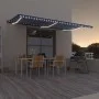 Toldo retráctil manual con luz LED azul y blanco 600x300 cm de , Toldos - Ref: Foro24-3069161, Precio: 540,19 €, Descuento: %