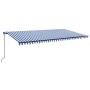 Manual retractable awning with blue and white LED light 600x300 cm by , Awnings - Ref: Foro24-3069161, Price: 439,07 €, Disco...