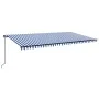 Manual retractable awning with blue and white LED light 600x300 cm by , Awnings - Ref: Foro24-3069161, Price: 563,74 €, Disco...